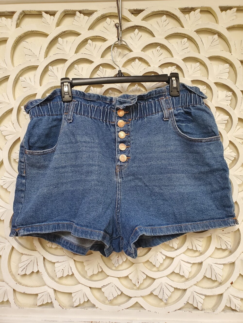 Wild Fable Paper Bag Style Stretch Denim Shorts Size XL Blue Jean Color